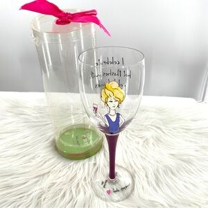 Tumbleweed Pottery, “ I celebrate hot flashes with a cold drink”wine glass